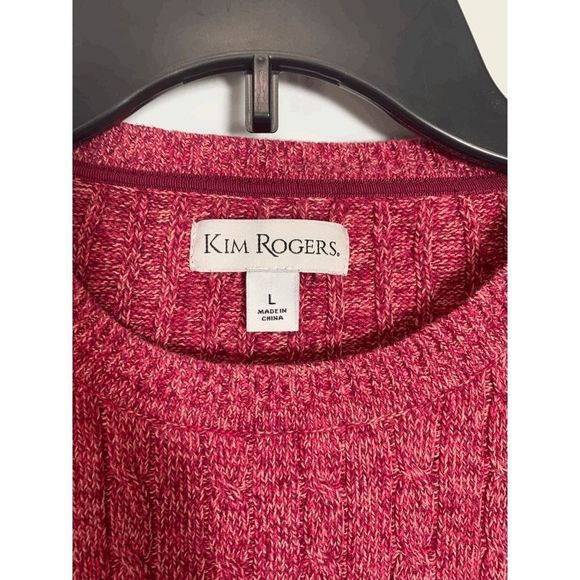 Kim Rogers Cable Knit 100% Marbled Cotton Sweater - Picture 3 of 8